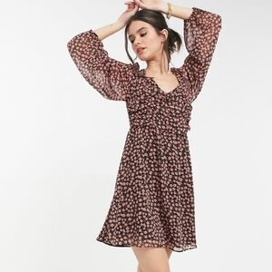 NWT River Island floral ruched bust mini dress in pink